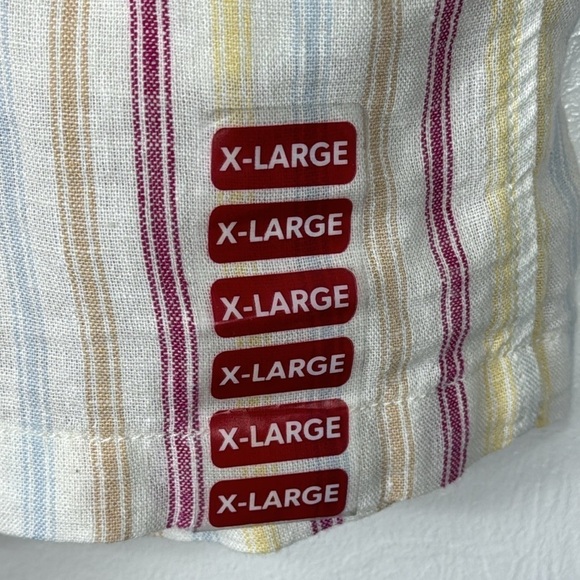 GAP Women's XL Linen Short Dotted Sun Stripe Multi Pull On Pockets NWT - Picture 6 of 15